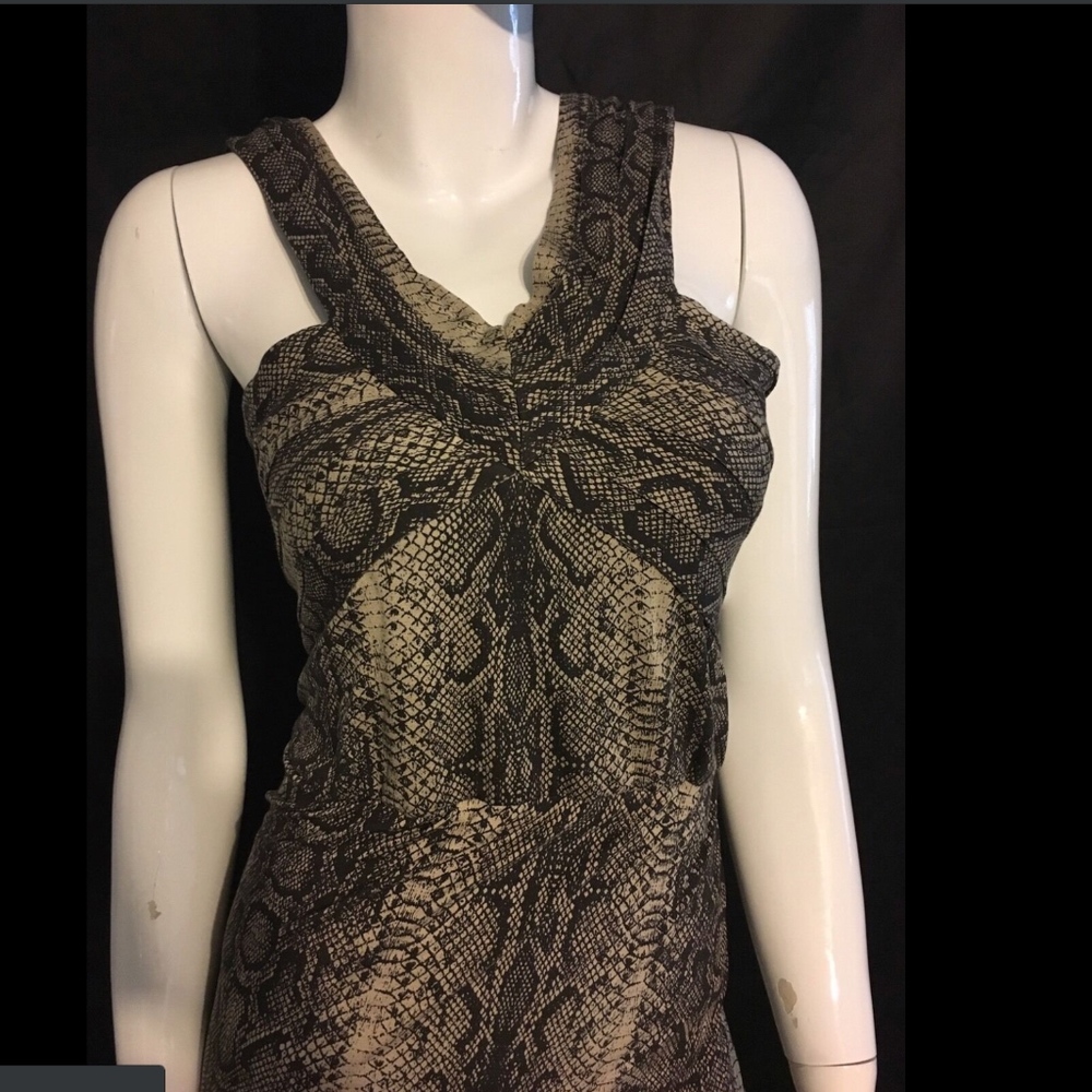 New The Kooples Python Print Crisscross Sheath Dr… - image 4